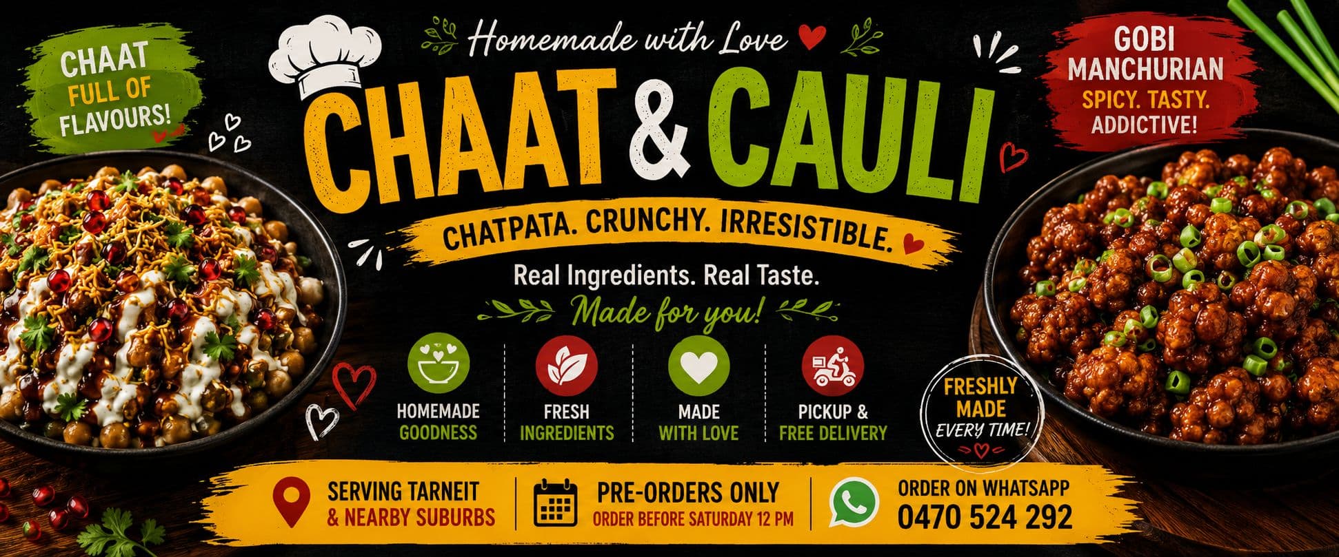 Chaat & Cauli โ Chaat, Gobi Manchurian, Pure Love