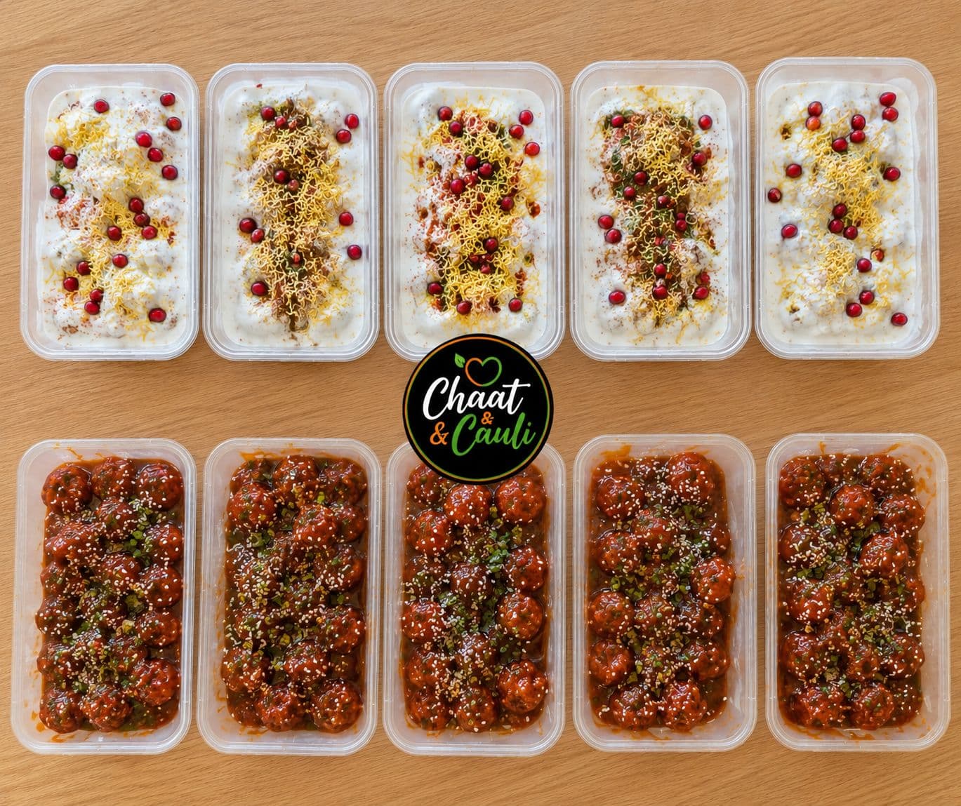 Freshly packed Chaat Papdi and Gobi Manchurian